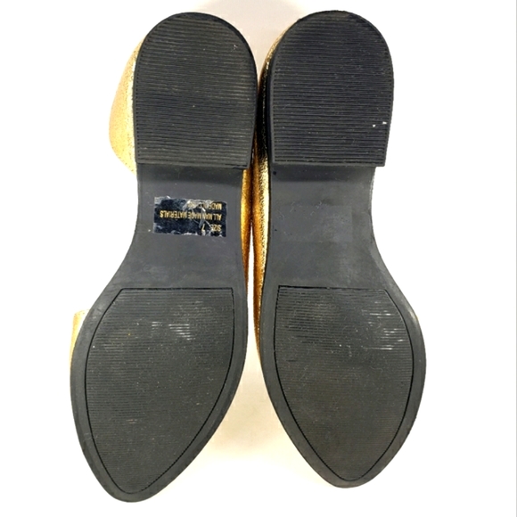 Qupid D'orsay Metallic Gold, Slip On, Pointy Toe, Open Side Flats. Women's 7M - Picture 12 of 12